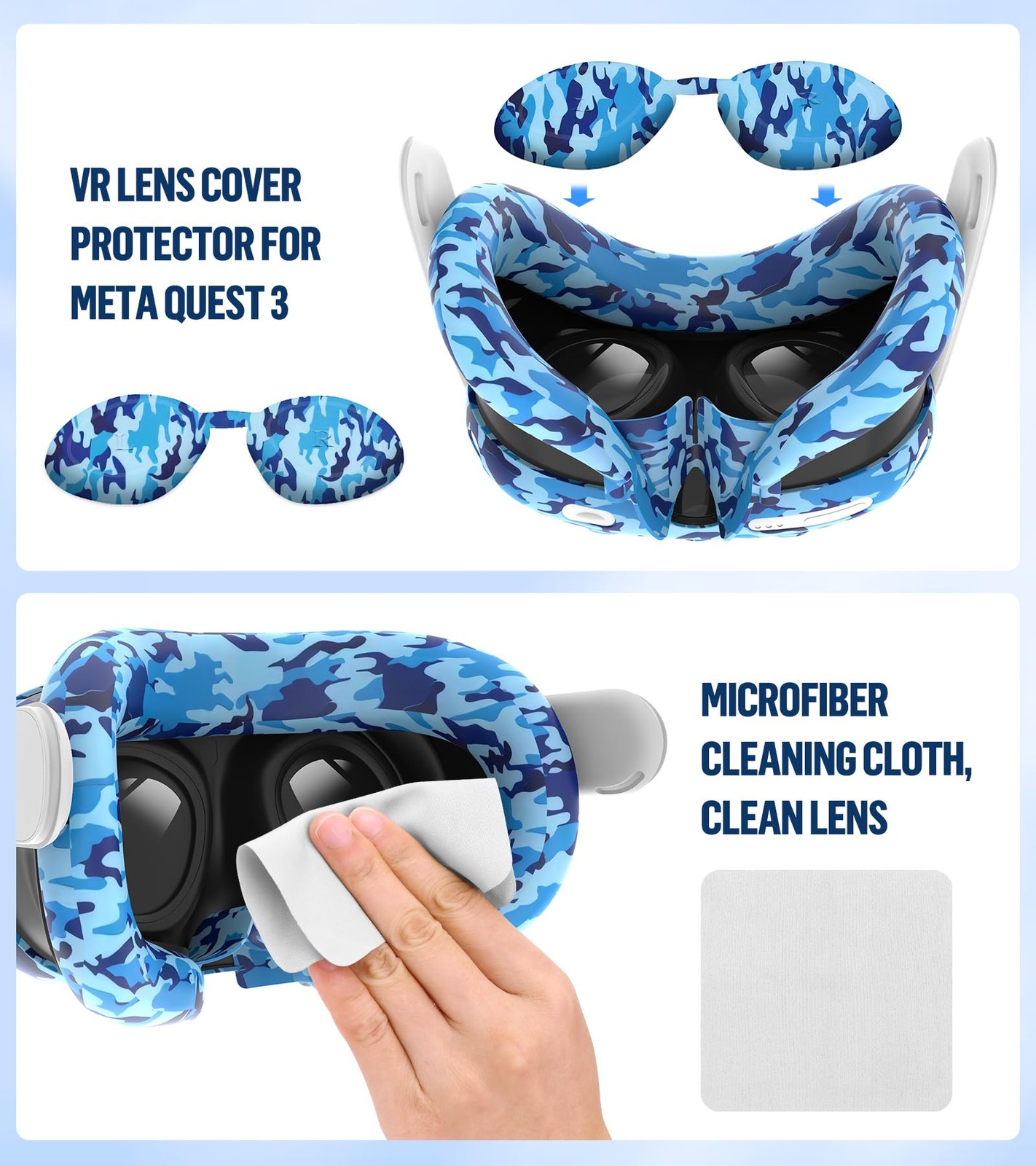 Silicone Cover Set Compatible with Meta/Oculus Quest 3 Accessories, Controlle...