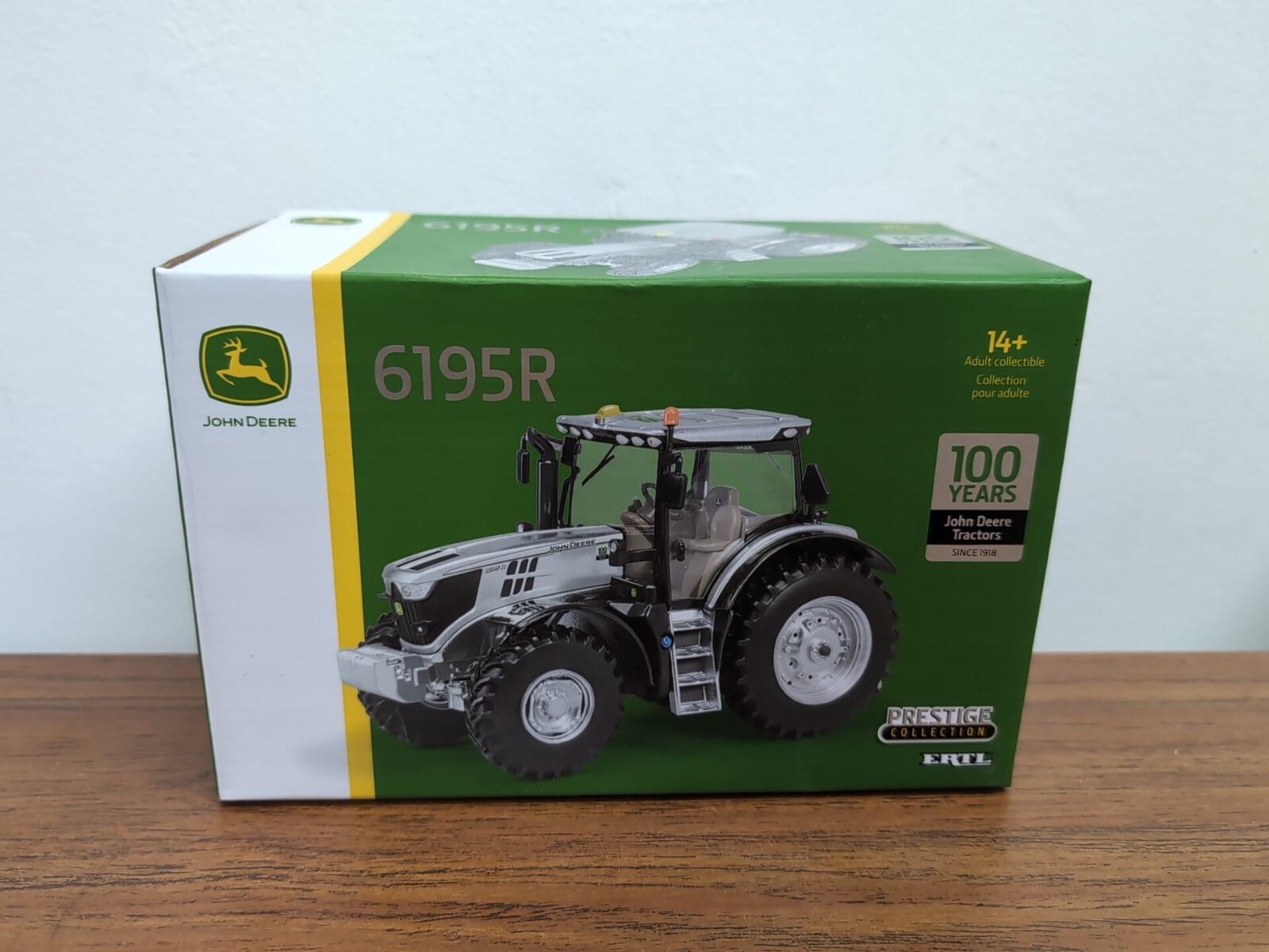 1/32 Ertl Toy John Deere 6195R 100 Years Prestige Silver Edition Tractor