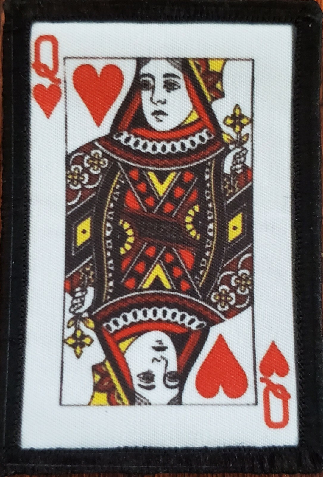 Queen of Hearts Morale Patch Funny Tactical Military USA flag Badge