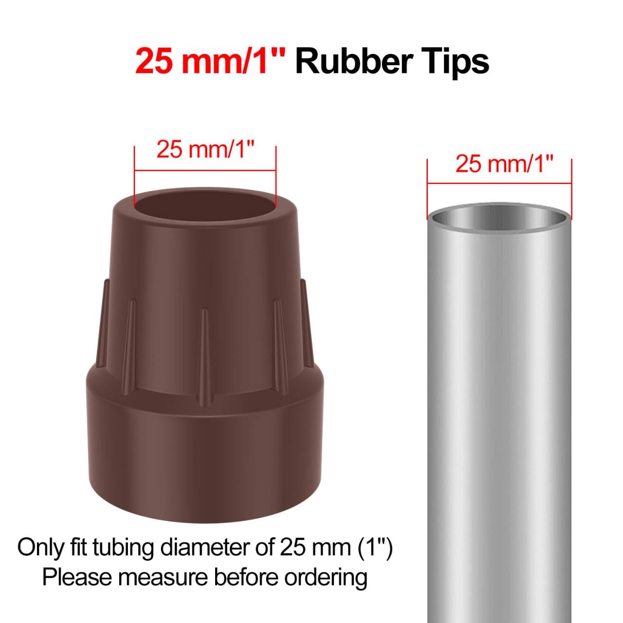 Cane Tips Rubber 4 Pack Replacement Feet for Walking Cane 1 Inch
