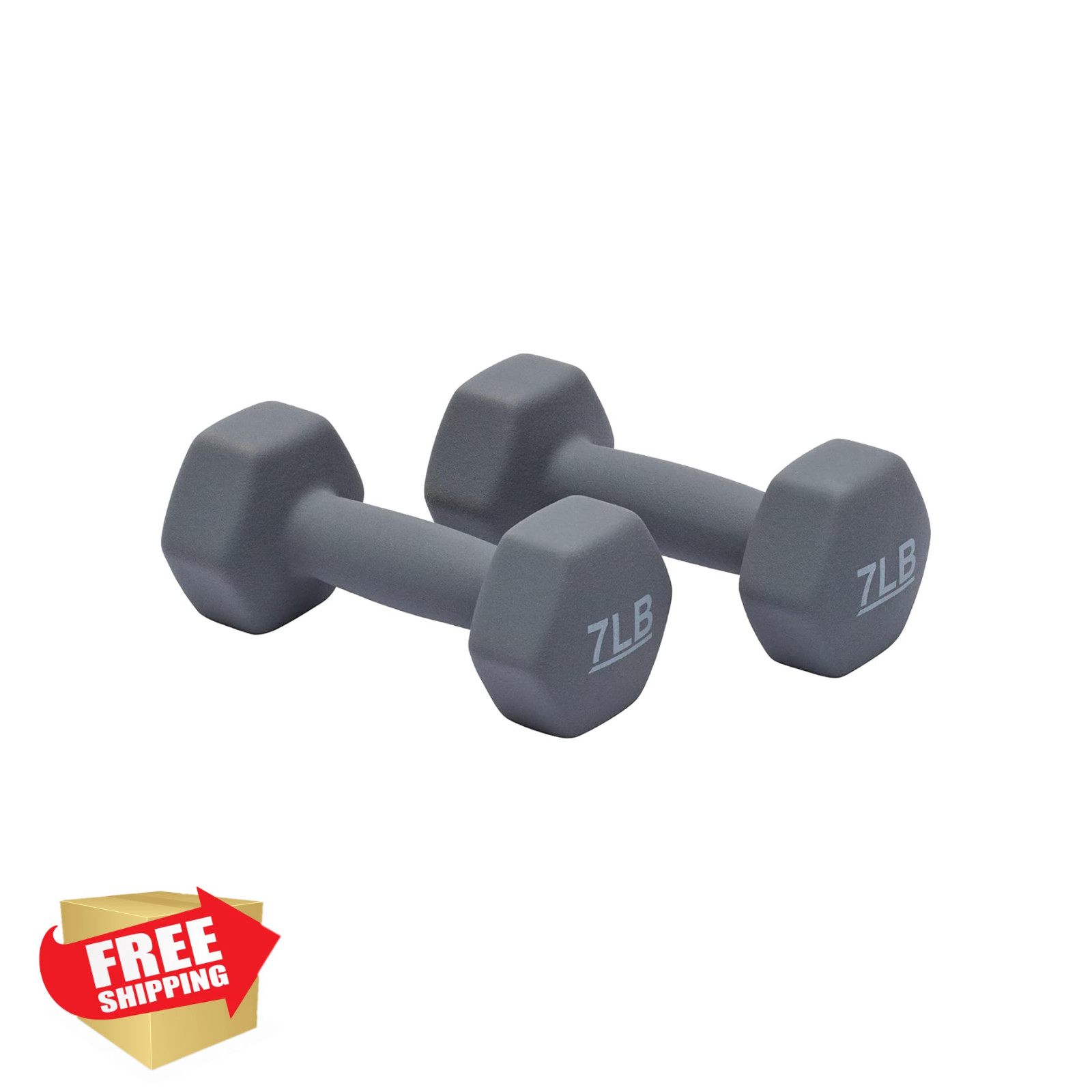 Neoprene Dumbbell Hand Weights for Exercise 7lb pair