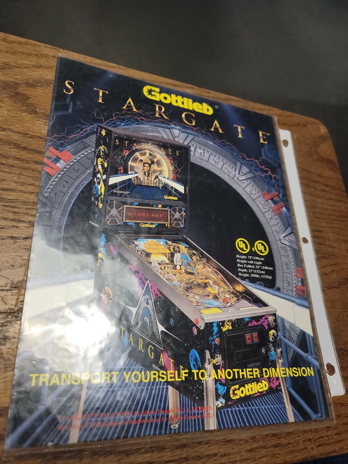 Gottlieb STARGATE Pinball flyer - good original