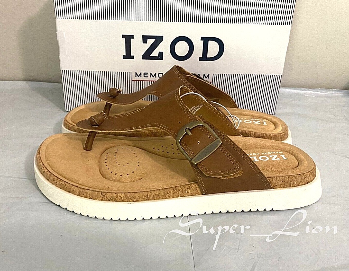 NEW IZOD Women's Charcy Adjustable Strap Memory Foam Sandal - SIZE 6, 7, 8 BROWN