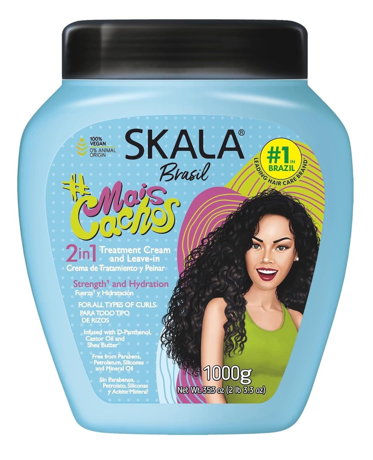 Skala Expert Mais Cachos 2 in 1 Treatment Cream & Leave In 1000g Curly Hair Mask