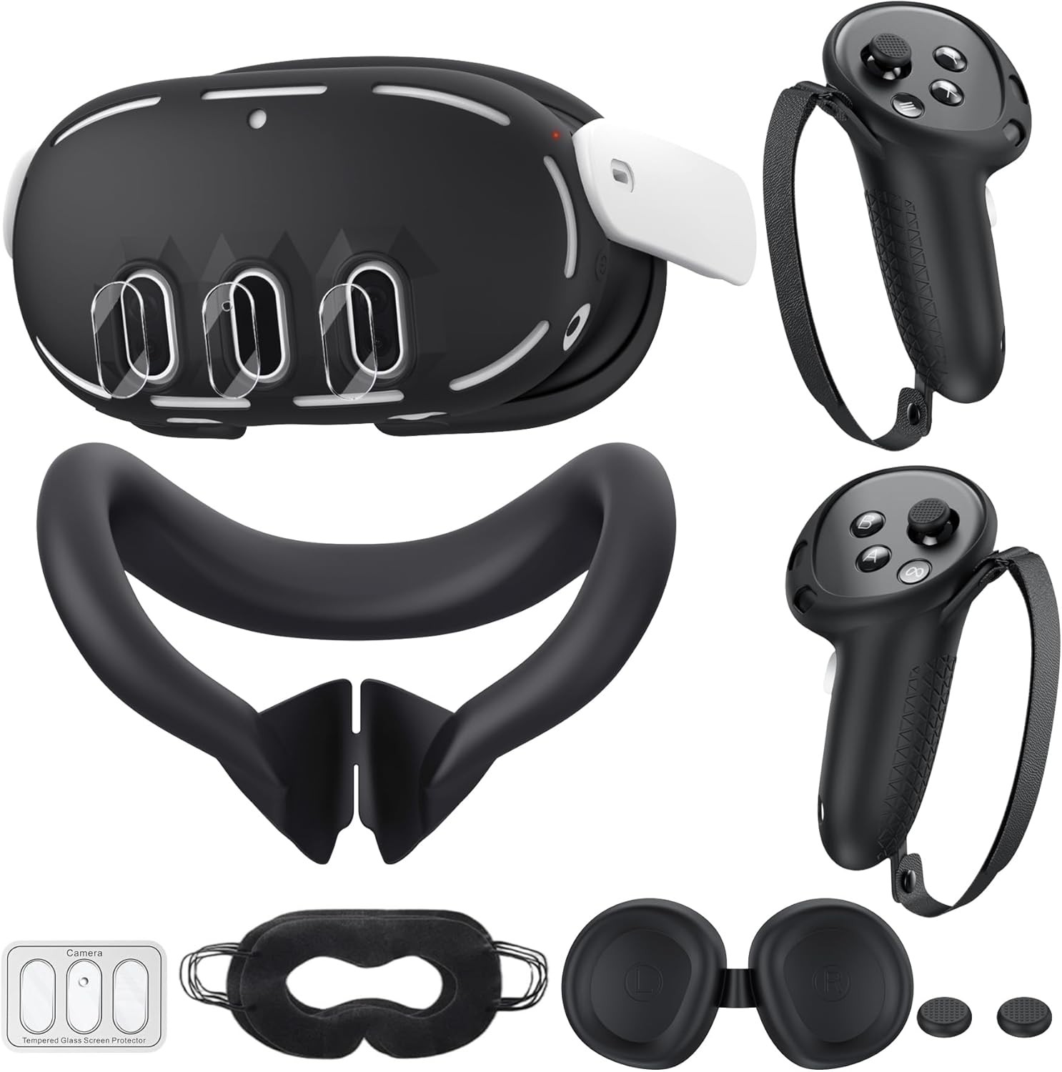 Silicone Cover Compatible with Meta/Oculus Quest 3 Accessories, VR Black