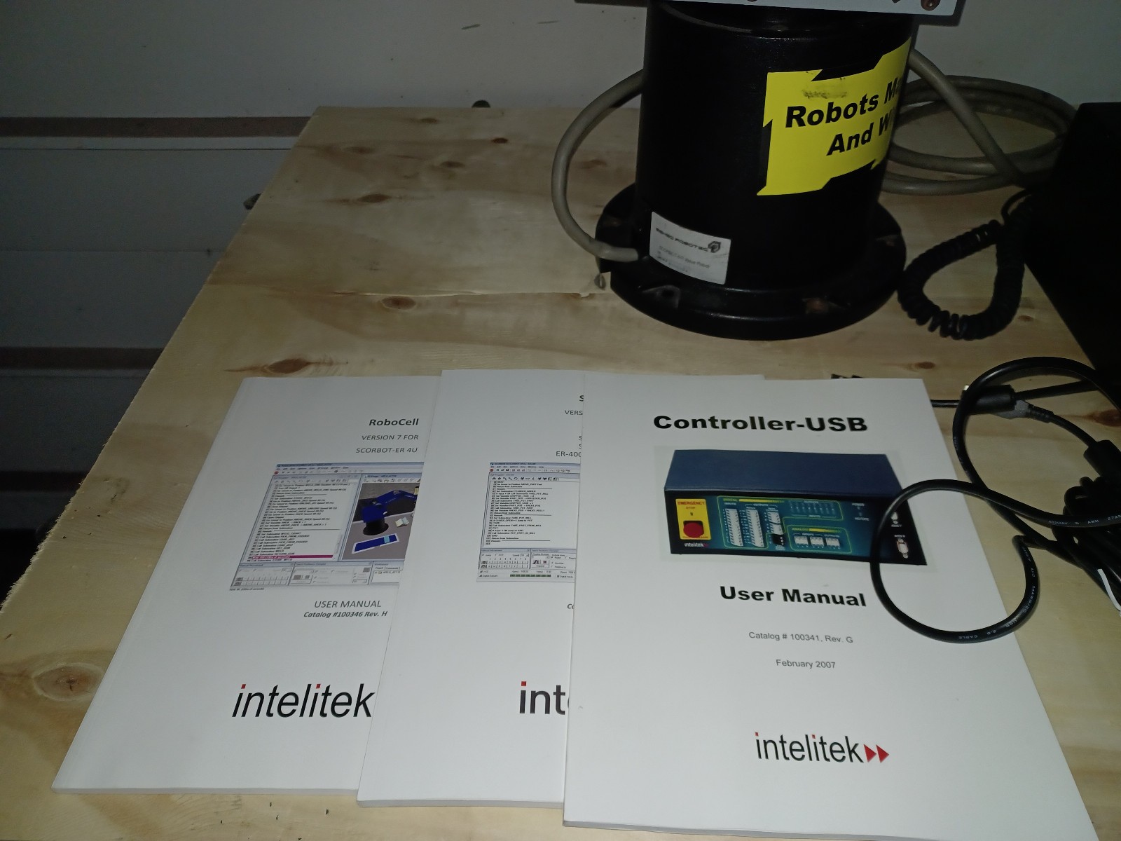 INTELITEK SCORBOT-ER4u Robotic Arm as Pictured, Software, Cables, Teach Pendant