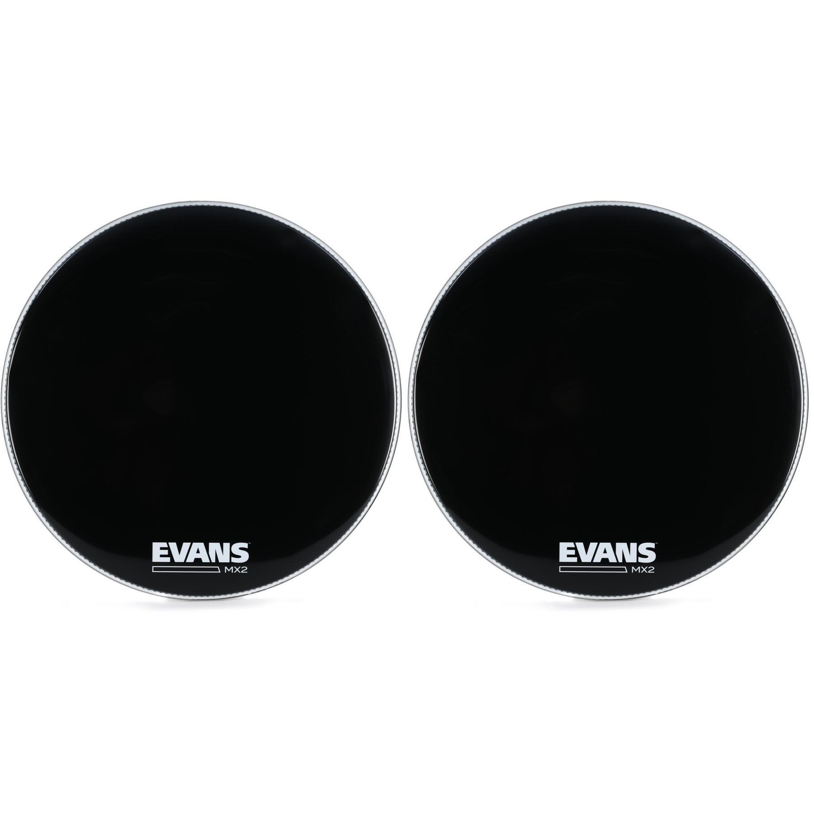 Evans MX2 Black Marching Bass Drumhead - 24 inch (2-Pack)