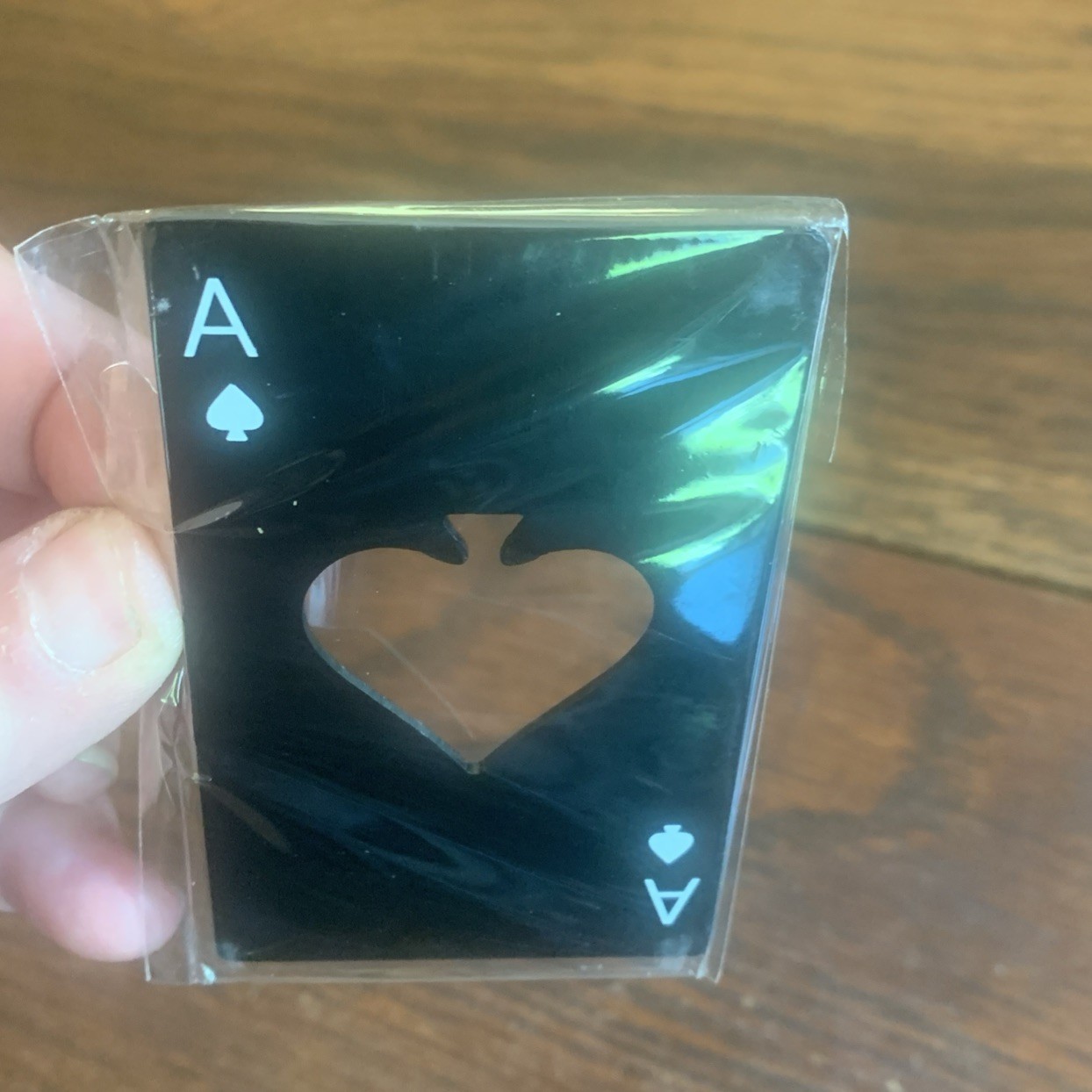 Black Poker Card Opener Stainless Steel Bottle Cap Opener~Sealed/New