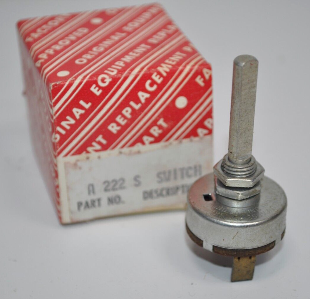 NOS Vintage Ark-Les ArcLes Rotary Power On/Off Switch 4A 125VAC / 2A 250VAC 1/4"