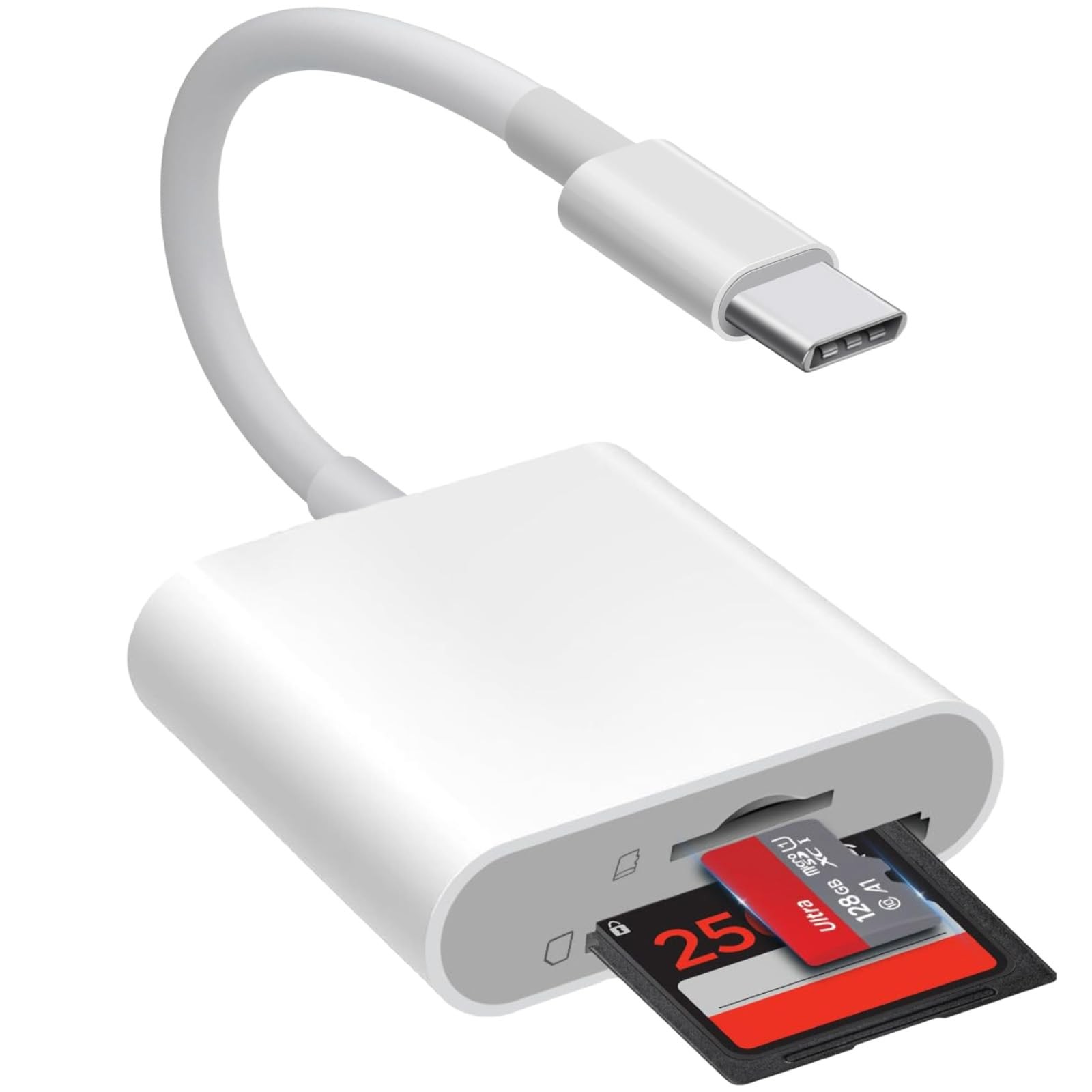 USB C to SD Card Reader for iPhone 15 16 17, Apple MFi Certified USB Type C S...