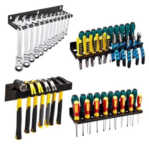 4Pcs Wall Mount Tool Organizer Set,Include Screwdriver Organizer,9mm-24mm
