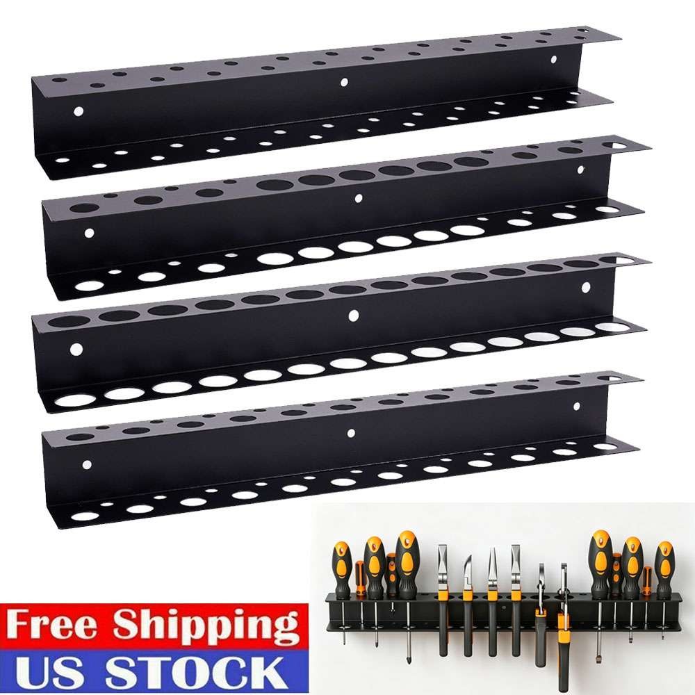Tool Rail Rack Holder Screwdriver Organizer Wall Mount Hanger Shelf for Garage
