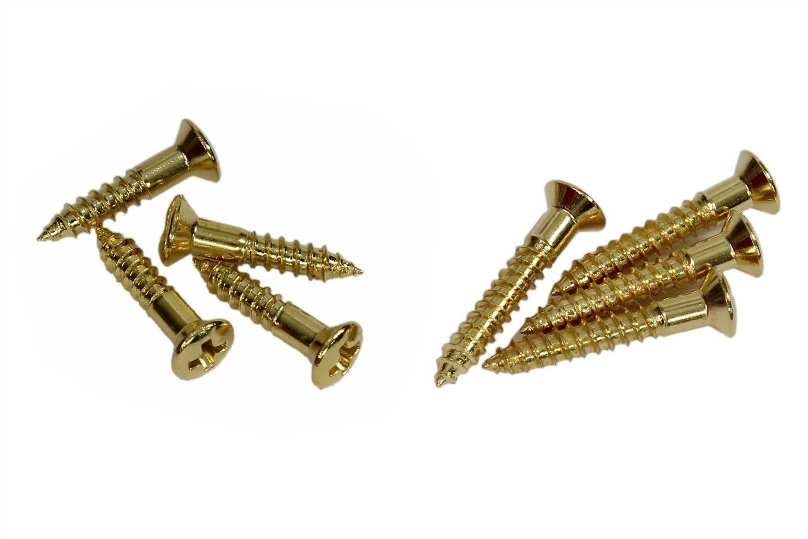 #3 x 5/8"(4), x 1/2" (4) Guitar Pickup Mounting Ring Screws - Gold - Qty 8