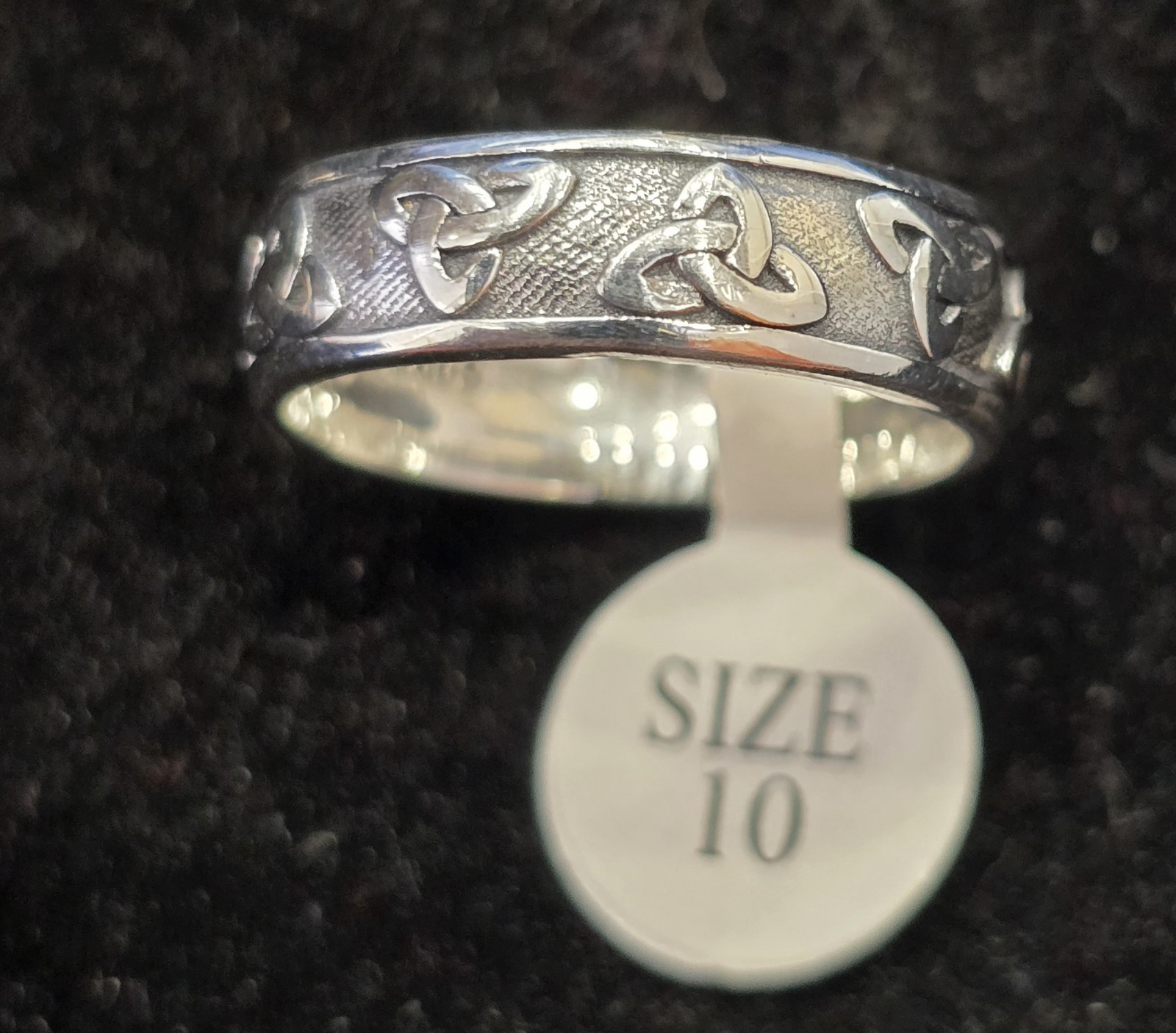 Size 10 Celtic Woven Knot Ring 925 Sterling Silver