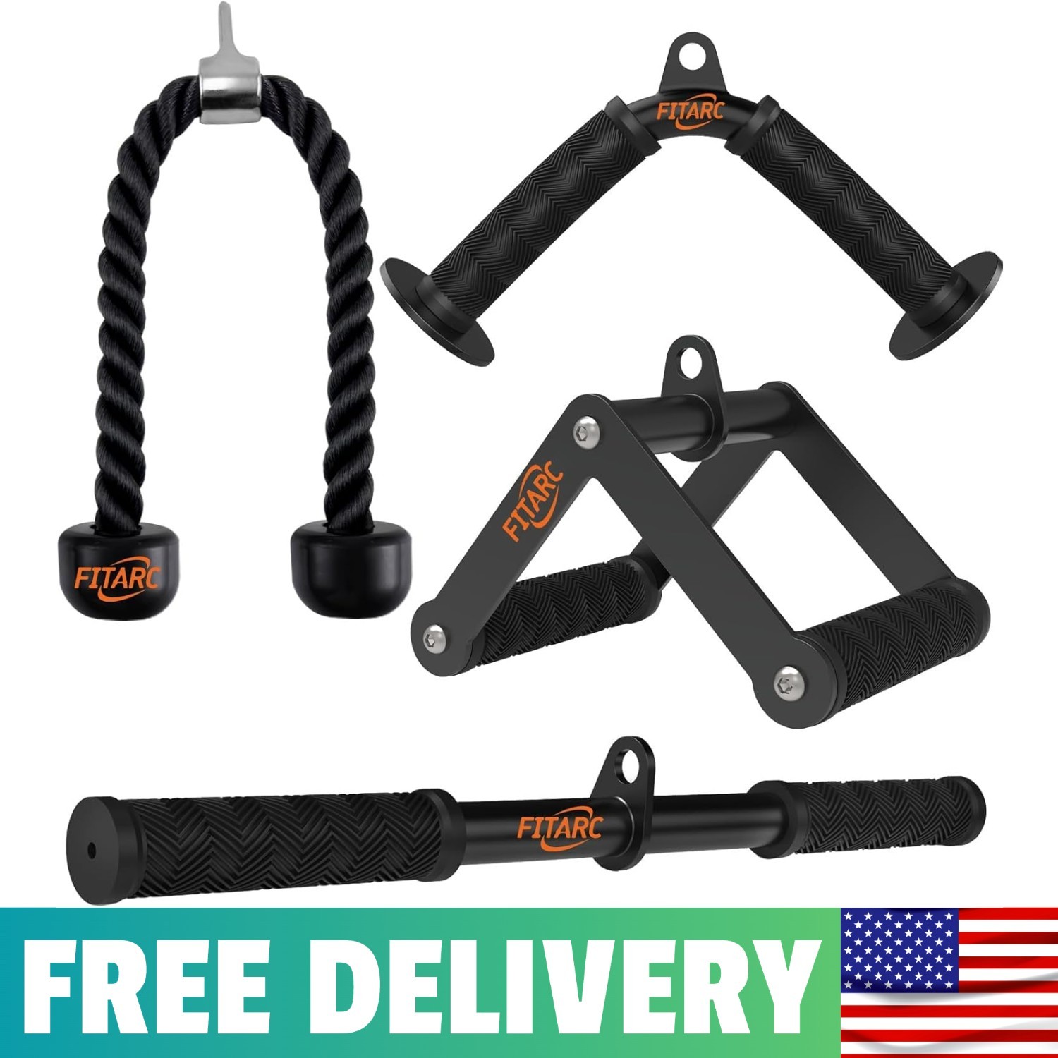 Cable Machine Attachment Set For Gym & Home Workouts, LAT Pulldown Attachments