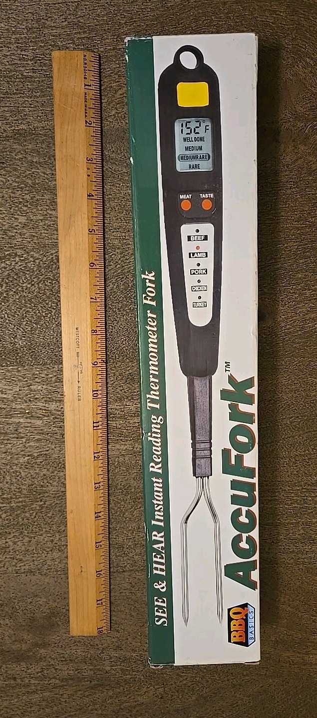 AccuFork SEE & HEAR INSTANT READING THERMOMETER FORK NEW See Pics And Descript