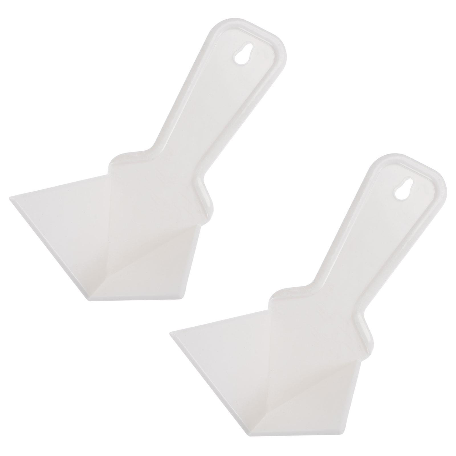 Inside Corner Trowel 4 Inch Plastic Drywall Corner Knife Tool, White 2pcs