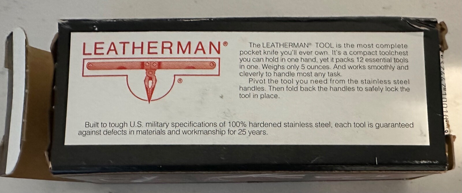 Leatherman 1992 Black Multi Tool With Leather Sheath Barely Used