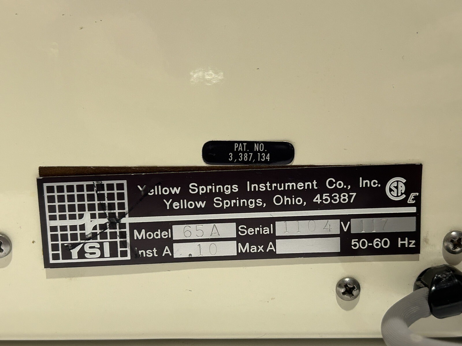 YSI Kettering Radiometer 65A Sensor Yellow Springs Instrument Powers On