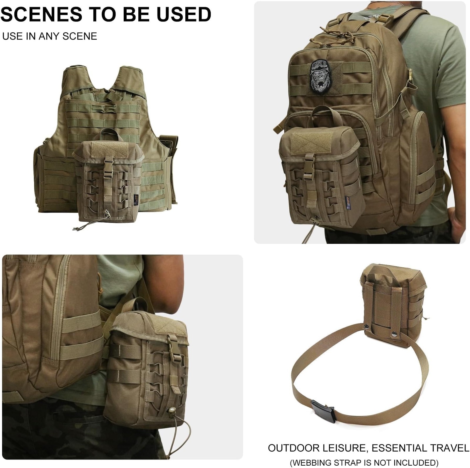 Mardingtop Molle Admin Pouch,EDC Pouch, Tactical Drawstring Pouch,Utility Pouch