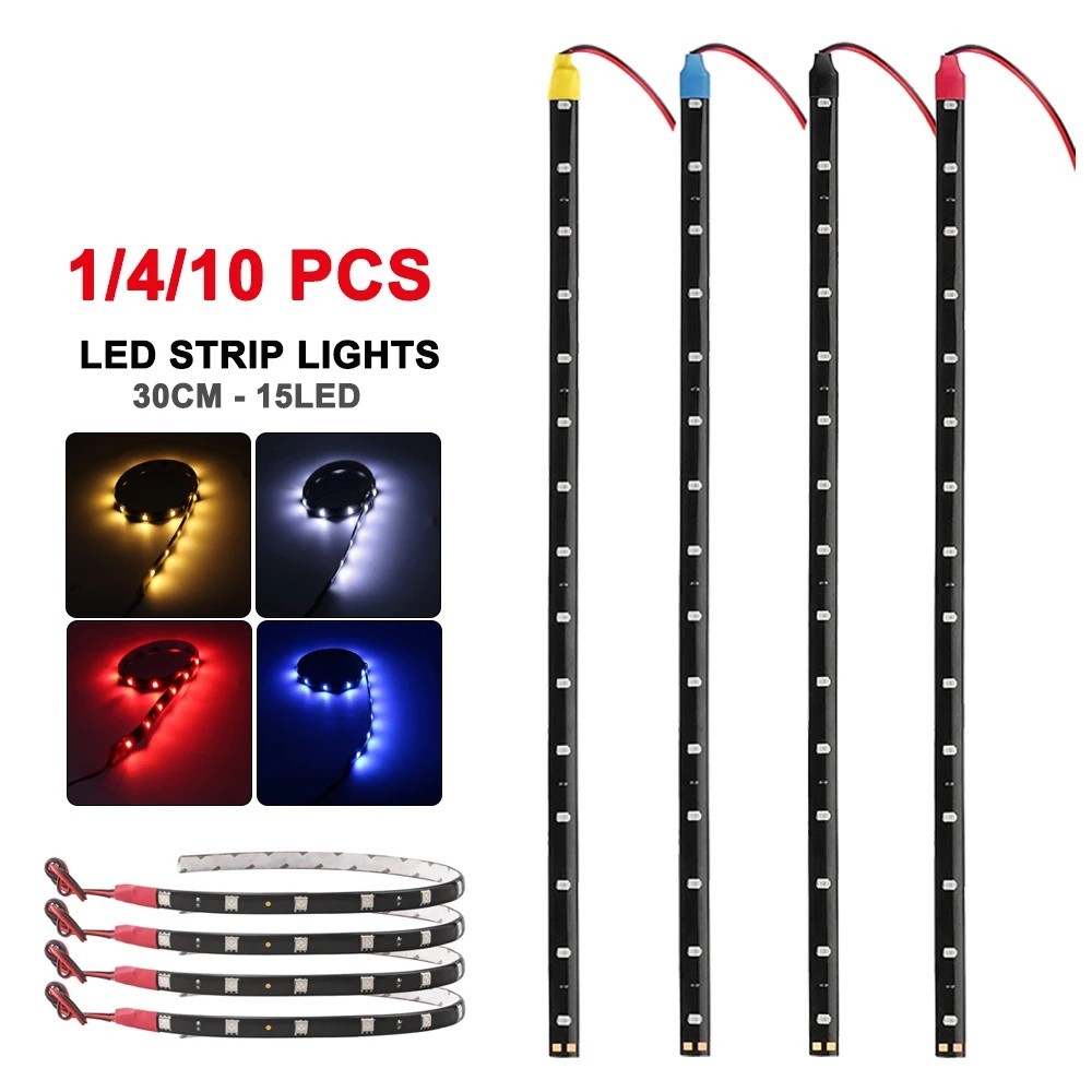 1/4/10 30CM LED Strip Lights Car Styling Decorative Ambient Light 15SMD Waterpro