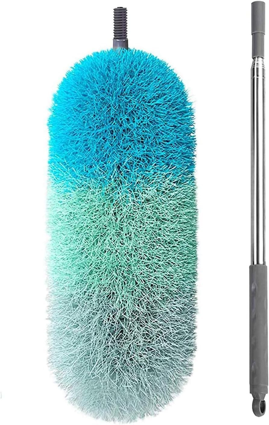 Microfiber Duster with 100" Extendable Pole Bendable Head for Ceiling Fan Dust