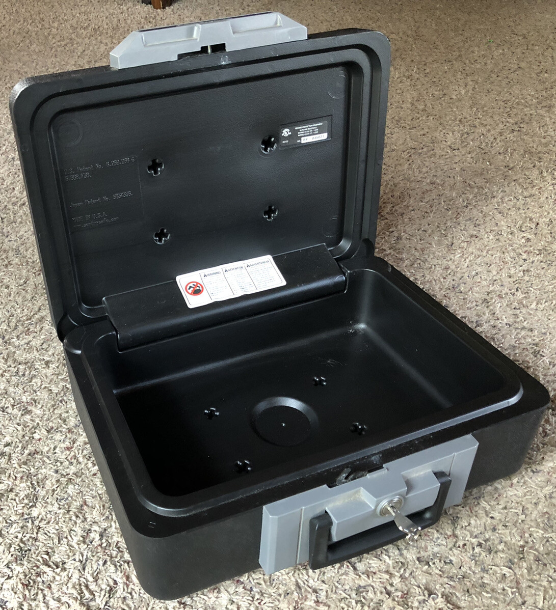 SENTRY SAFE With KEY 15” X 11” X 6” - USED CONDITION