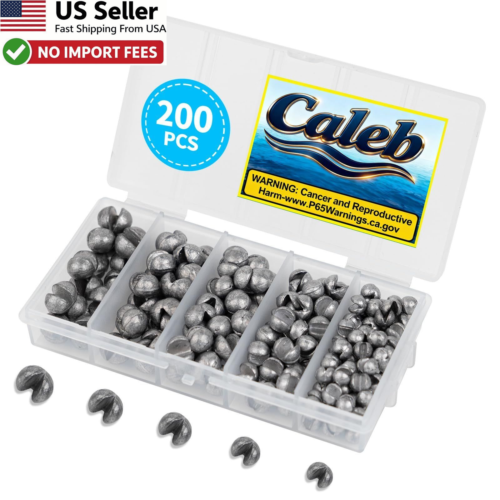 200 320 Pcs Split Shot Fishing Weights Sinkers Removable Reusable 5/6 Size USA