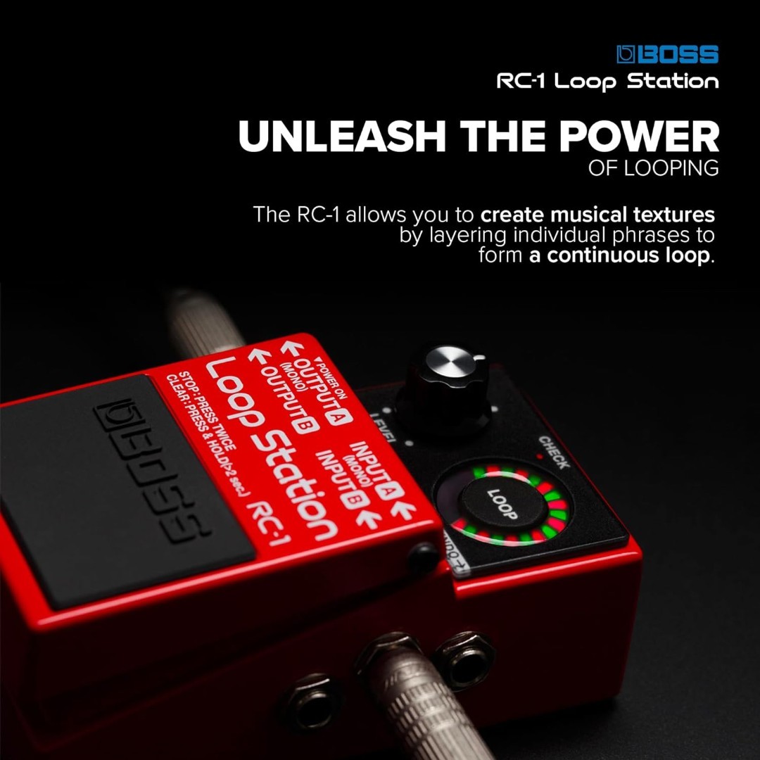 BOSS RC-1 Loop Station w/Innovative Loop Indicator & Foot-Switching Capabilities