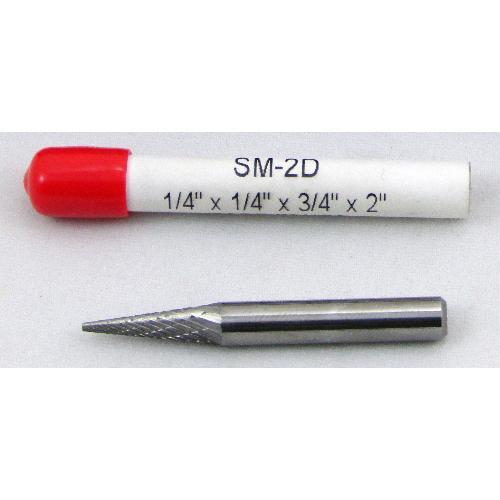 Carbide Burr (SM-2D) Pointed Cone - Double Cut - 1/4 x 1/4 x 3/4 x 2