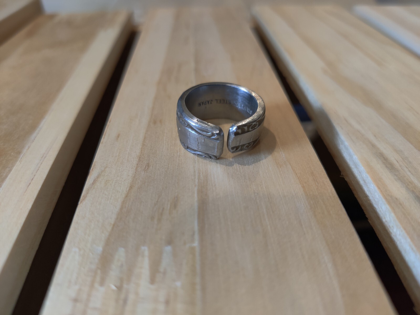 Stainless Ring Hand Crafted Size 6
