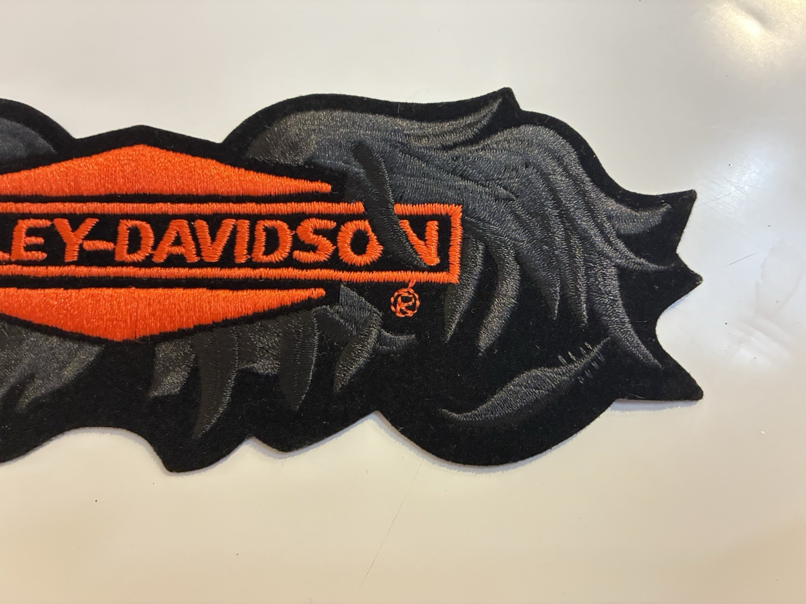 Large 9" Harley Davidson Broken Wings Patch Jacket Eagle Black Orange OLP