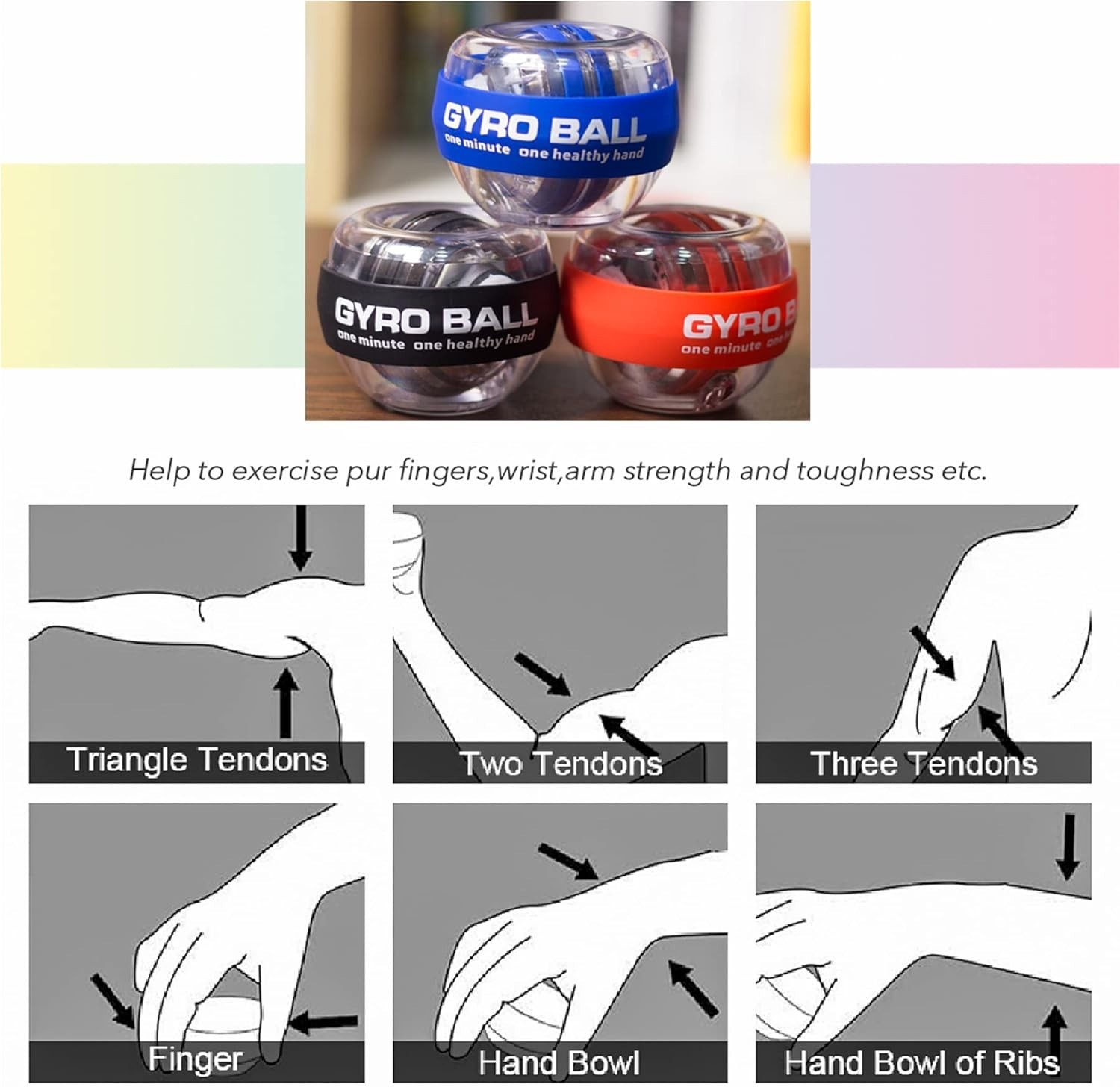 Compact Forearm Exerciser - Portable Wrist Gyro Ball for Strength & Coordination