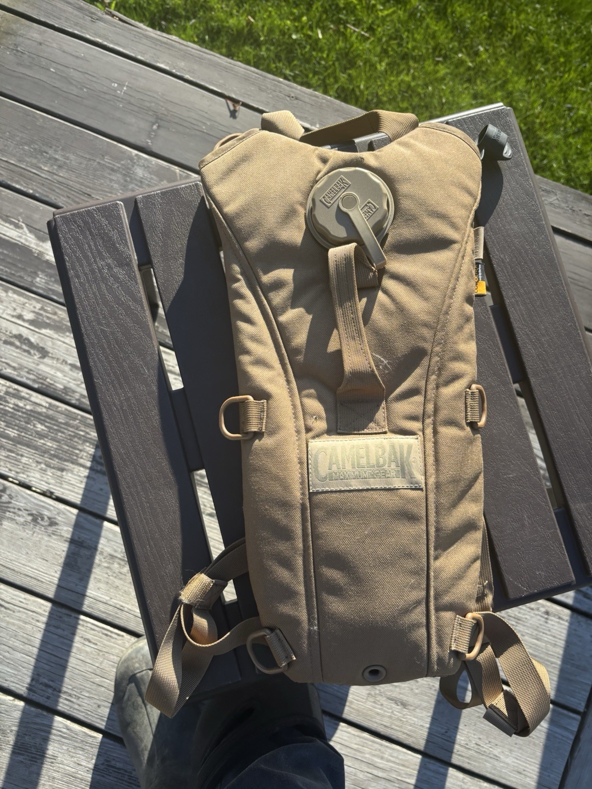 CamelBak Maximum Gear Tan Nylon Hydration Pack Backpack, Adjustable Straps