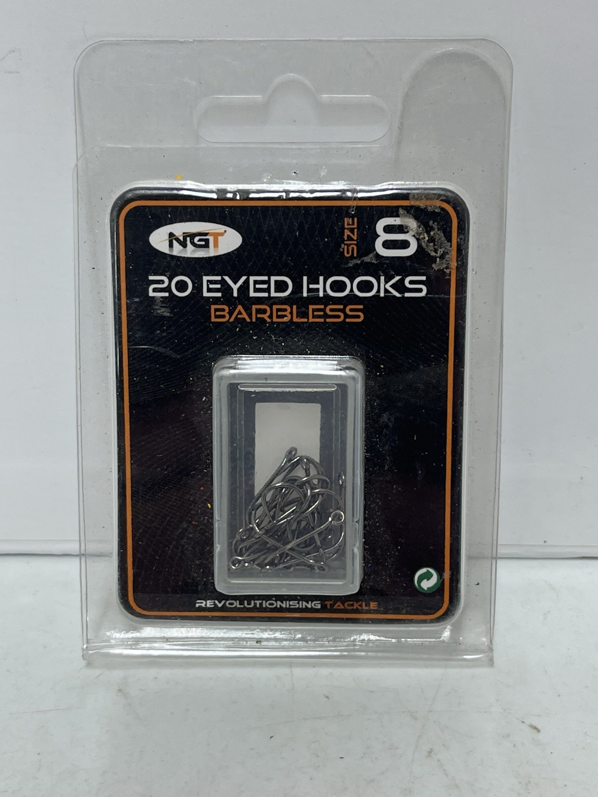 NGT 20 Barbless Fishing Eye Hooks Size 8 New Boxed