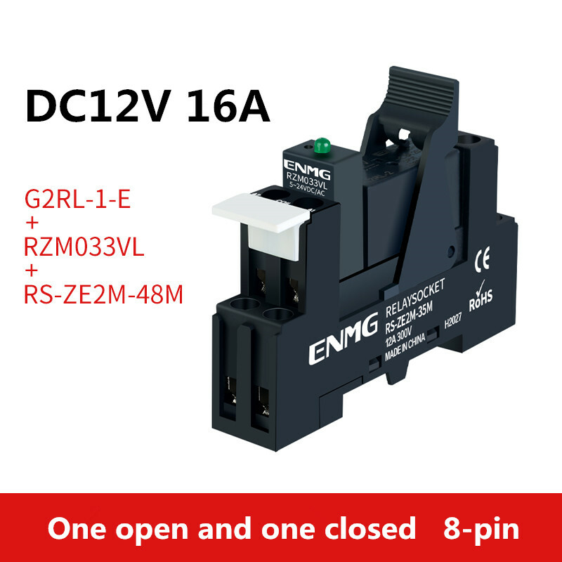 DC12V 16A Rail Type Electromagnetic Relay G2RL-1-E+RZM033VL+RS-ZE2M-48M