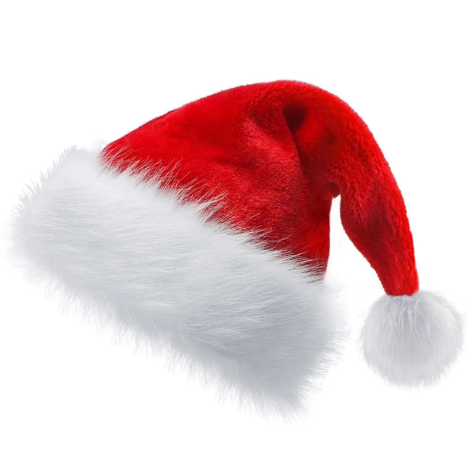 Adult Long Furry Christmas Santa Hat for Women and Men Party Decorations*