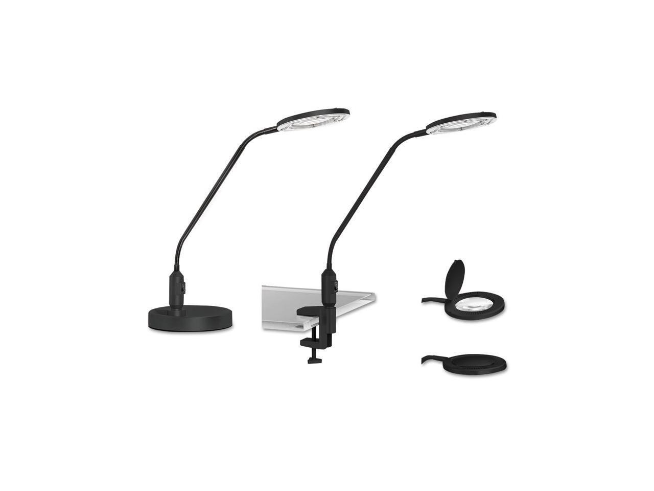 Desktop LED Magnifier Lamp, 19" High, Black ALELEDM765B