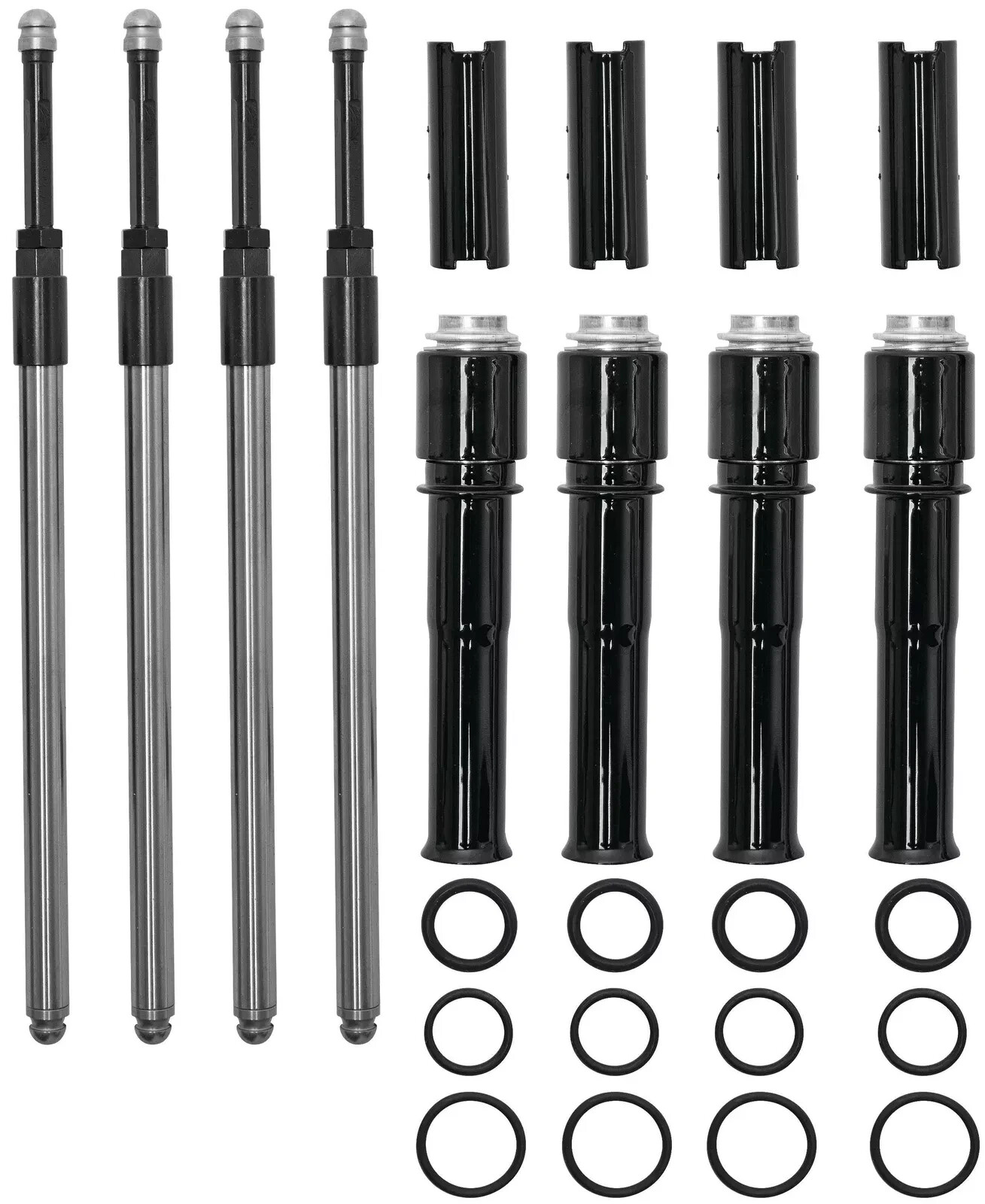 S&S Cycle 930-0143 Quickee Pushrod and Cover Kit Black Harley Twin Cam 1999-2016