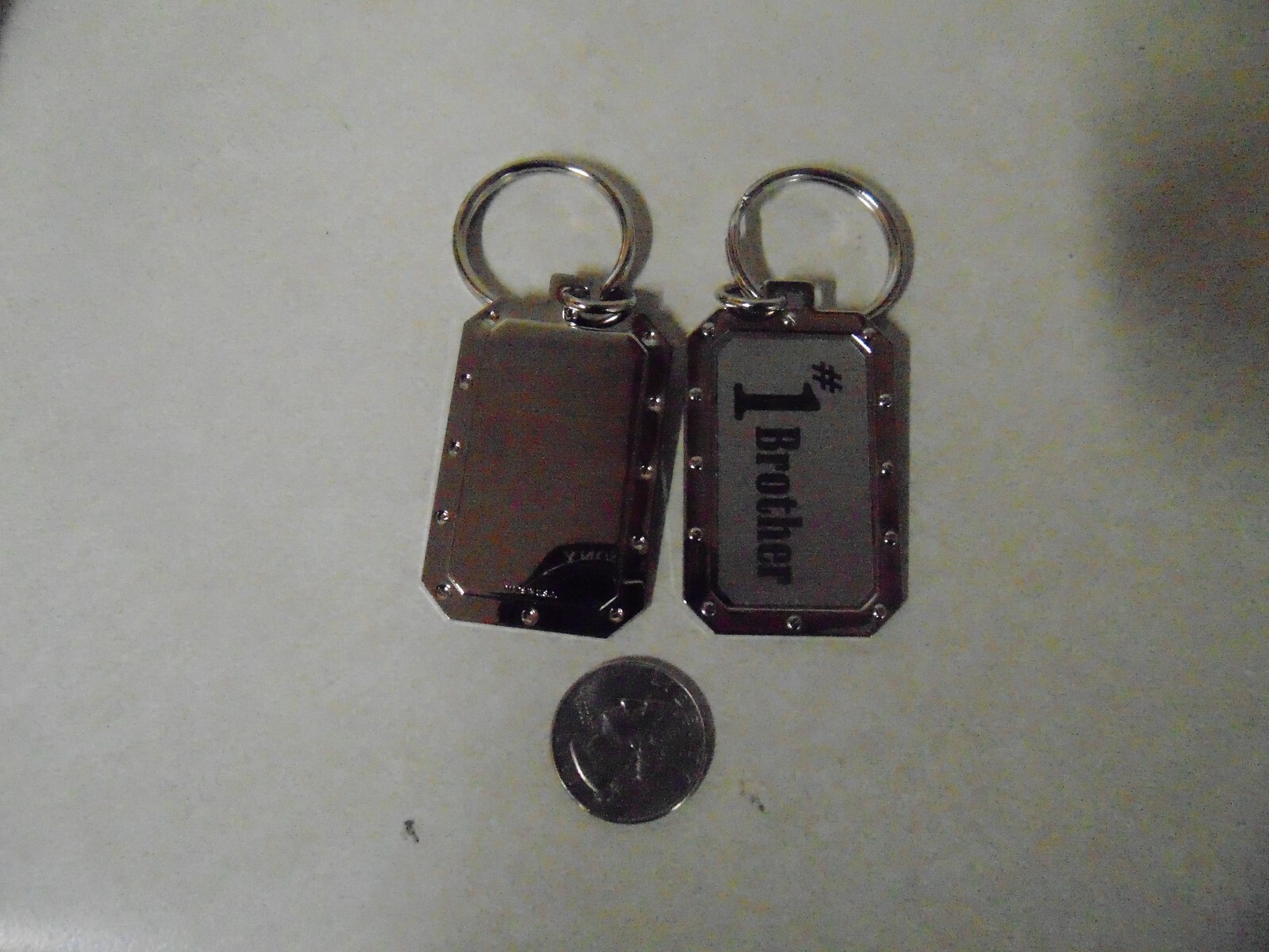DOG TAG SHAPED KEY CHAIN # 1 BROTHER ABOUT 2 INCHES