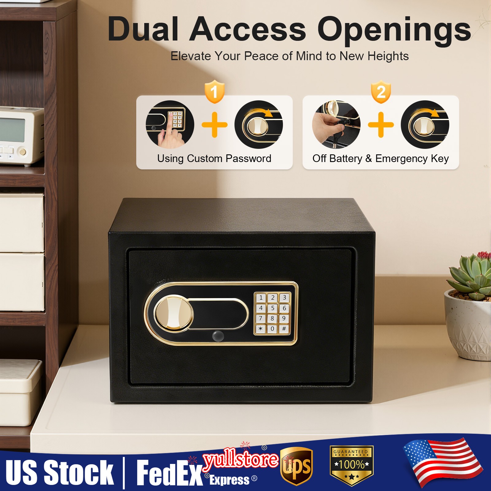 Large Safety Steel Fireproof Safe Box Digital Keypad Lock for Home Cash Security