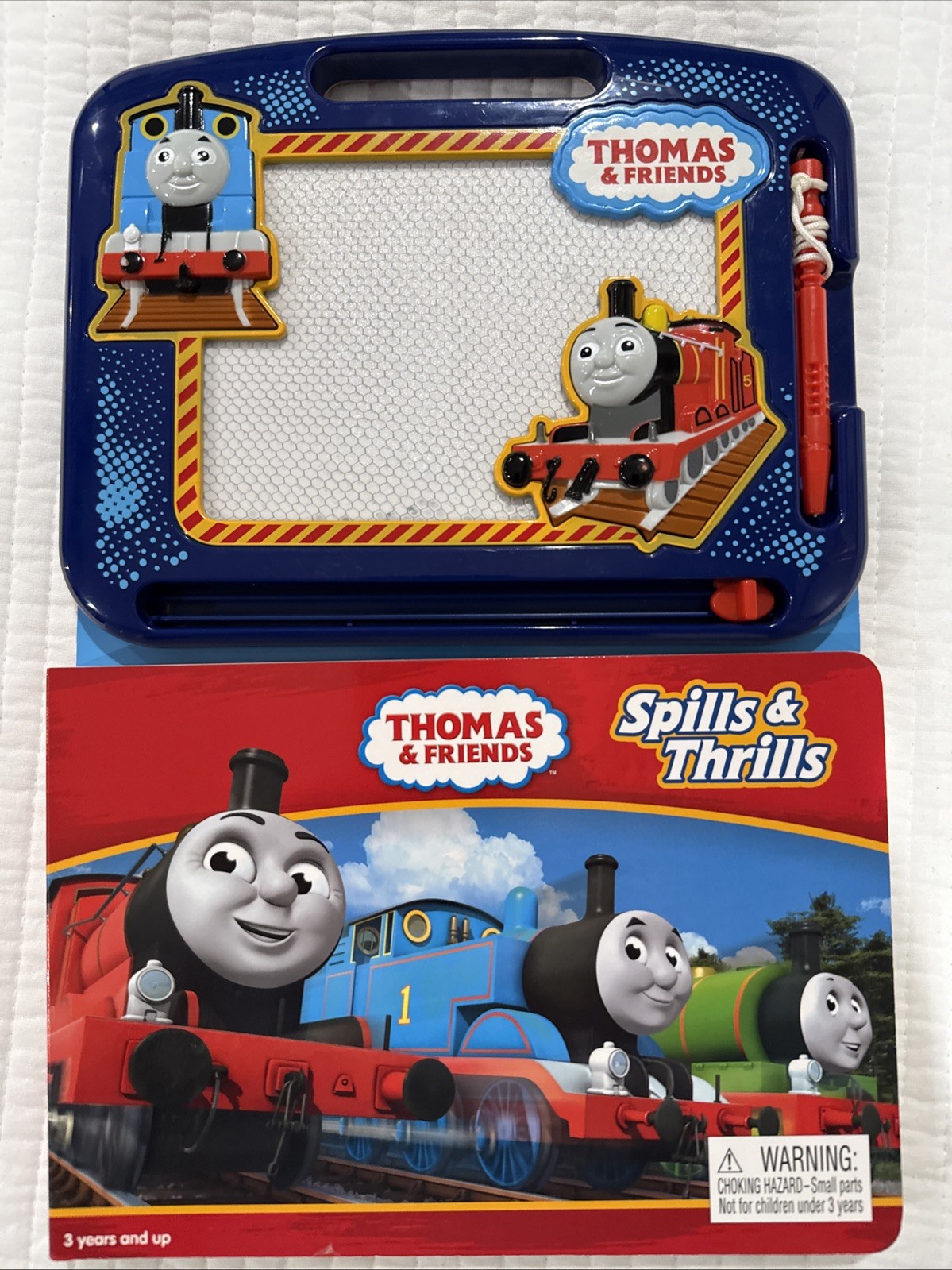 Thomas and Friends Magnetic Drawing Board and Spills Thrills Book Set