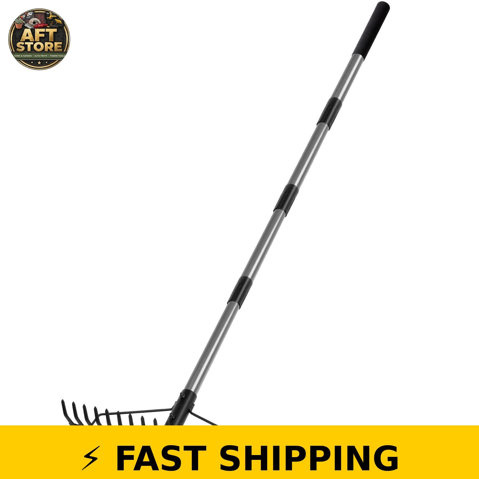 Walensee Dual-Sided Bow Rake with 63" Stainless Steel Handle