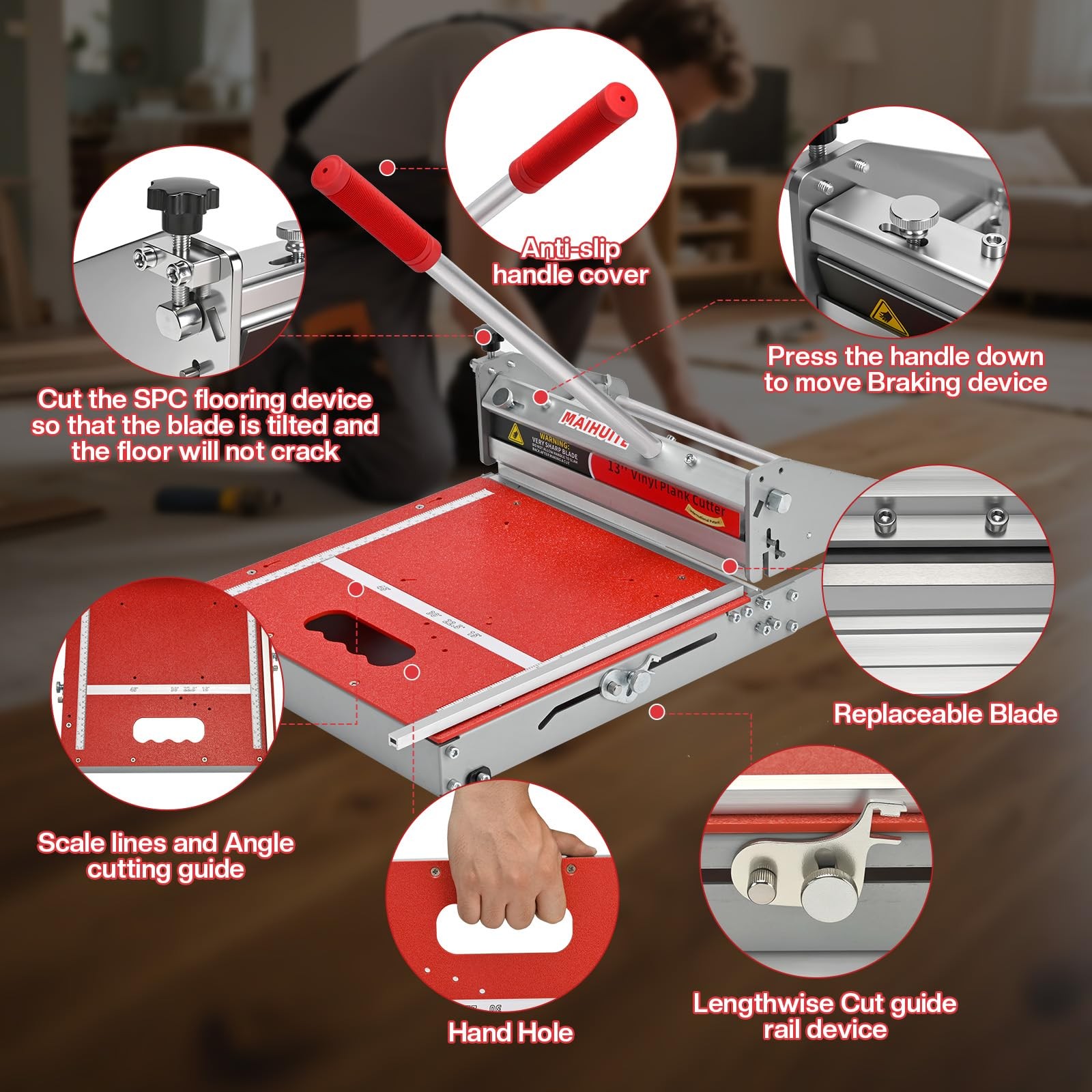 MAIHUITE 10mm Thick Floor Cutter - 13" Pro 330, Multi-functional