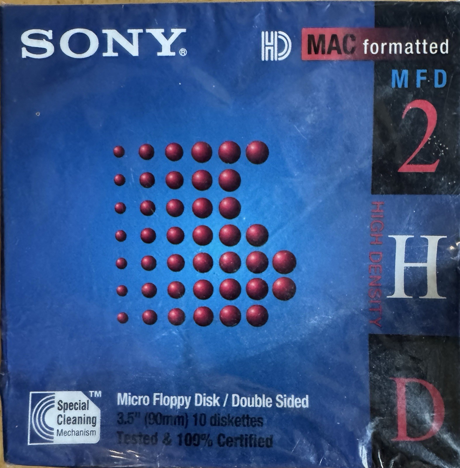 Sony MFD 2HD 3.5" For Mac 1.4 MB  10 Micro Floppy Disks NEW SEALED NOS