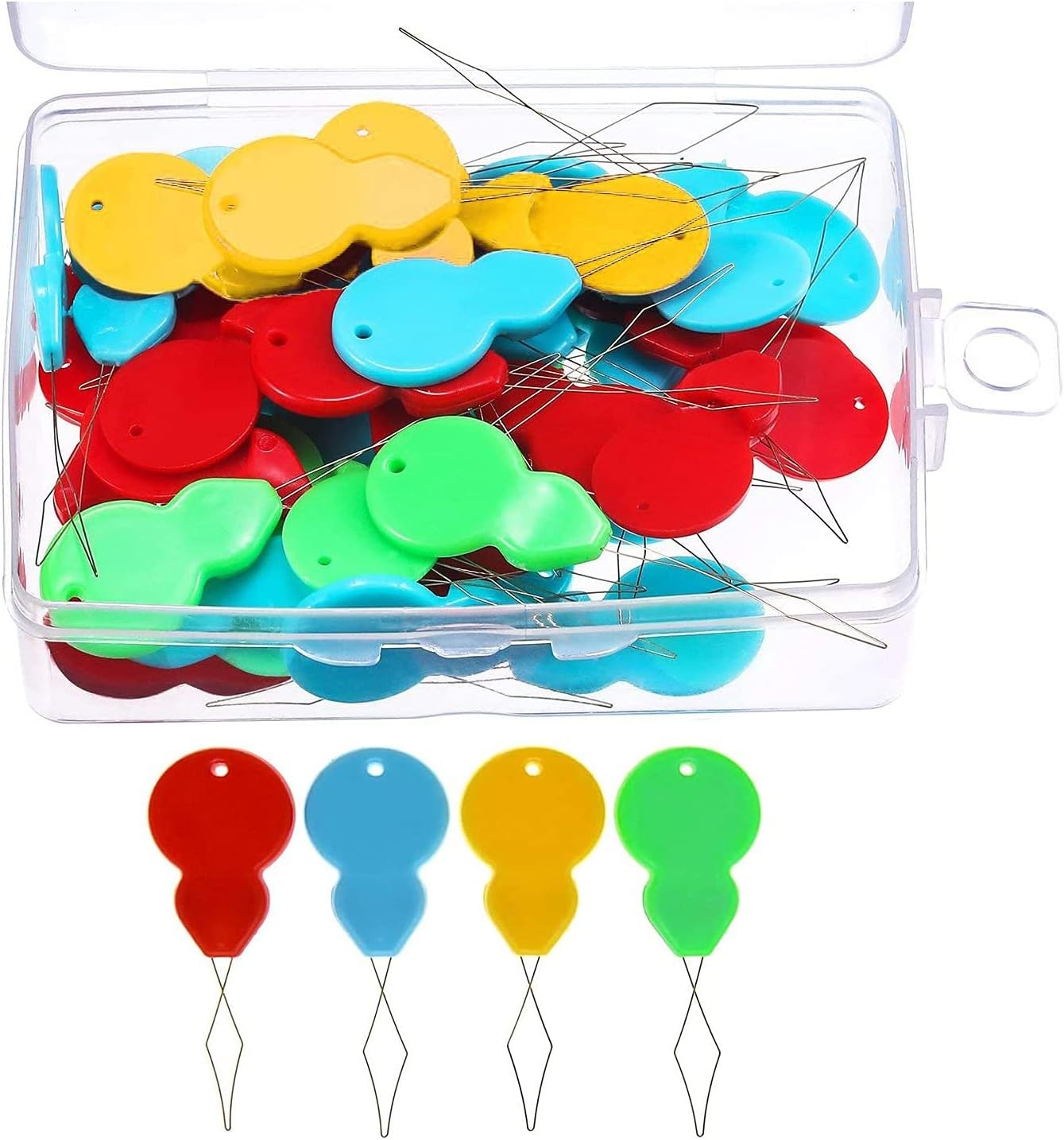30 Pieces Gourd Shaped Plastic Needle Threaders, Plastic Wire Loop DIY Needle Th