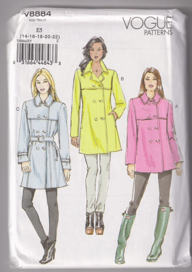 8884 VOGUE - COAT - Sz 14/16/18/20/22