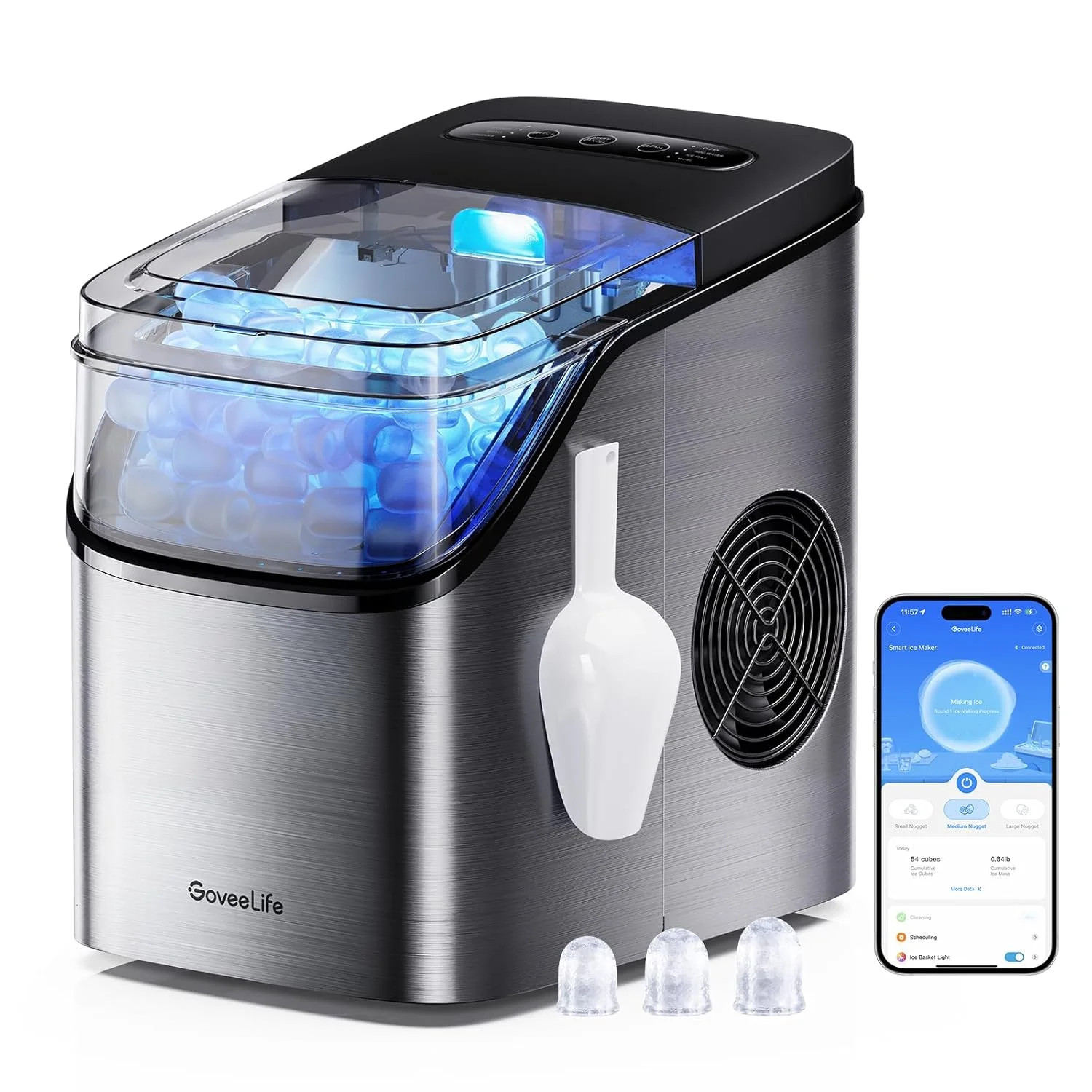 GoveeLife Smart Ice Maker Countertop, Portable Ice Machine with Voice Control, 9