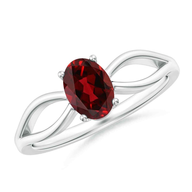 Root Chakra Garnet Stone 925 Silver Prong Solitaire Statement Mother Ring Size 7