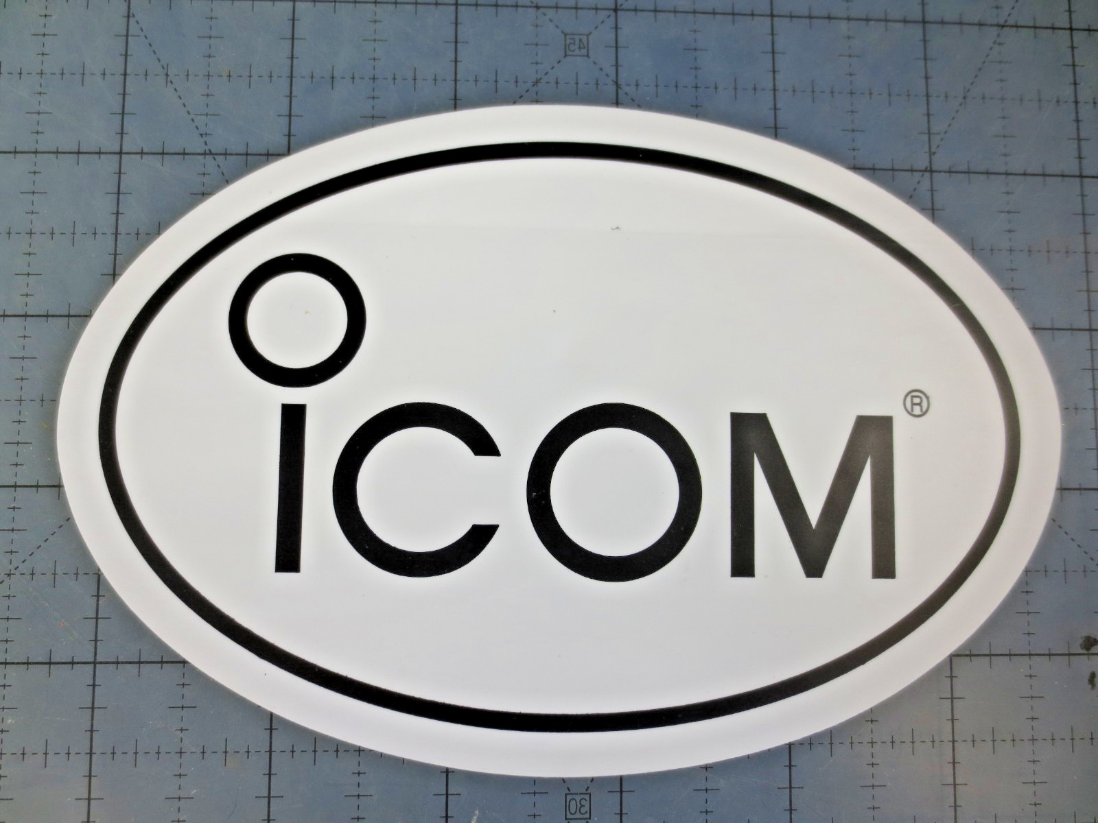 1x ICOM Communications Ham Amateur Radio Logo Oval Decal Badge Sticker